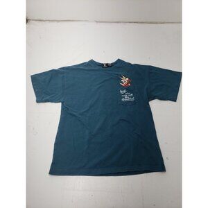 Vtg Warner Bros Green Wile E. Coyote Yes You May Call Me Genius W/Pocket Shirt L